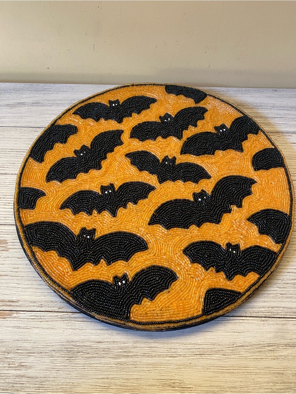 Tahari Home Beaded Bat Halloween Placemats